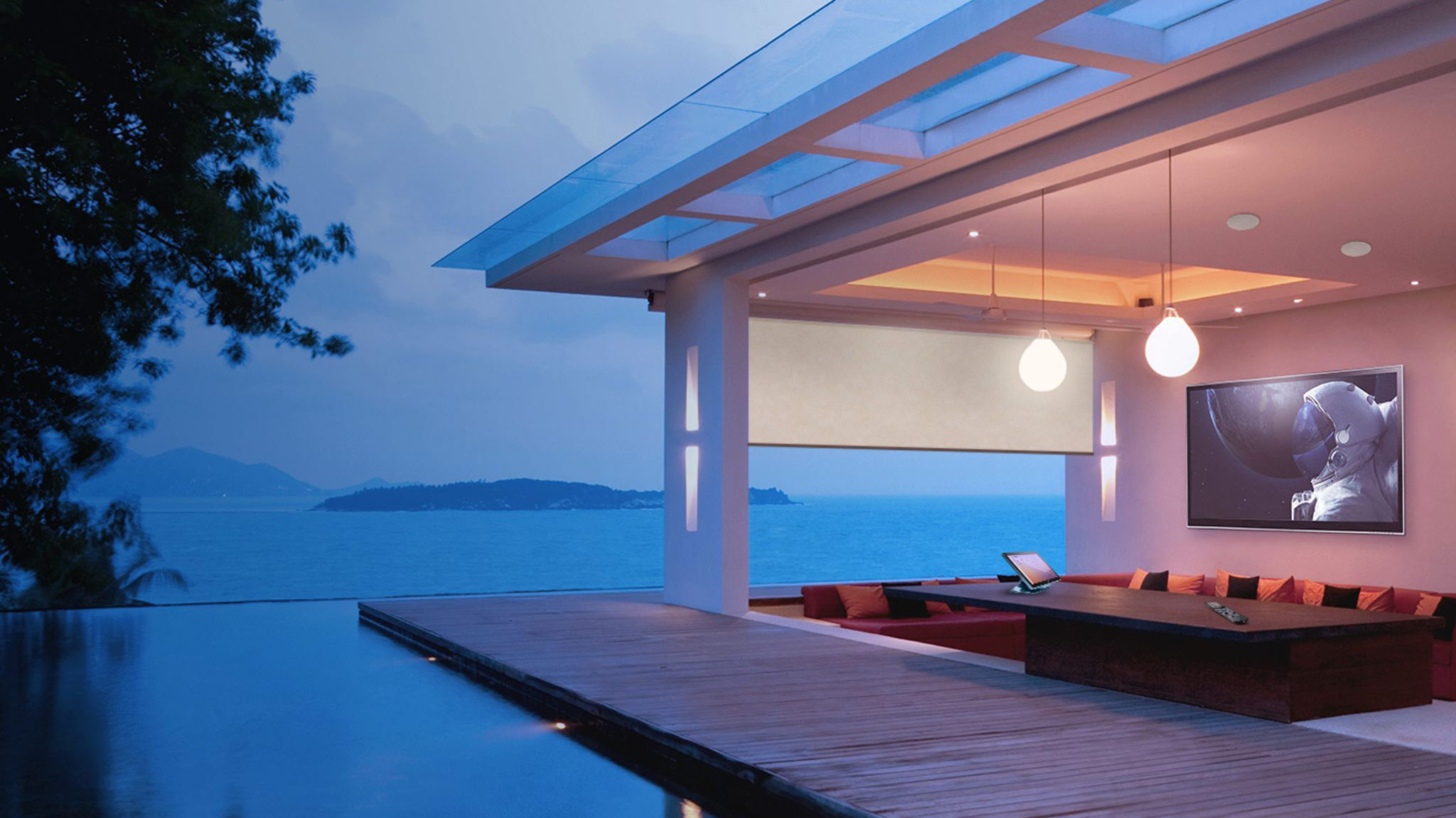 outdoor entertainment Asheville NC, smart home, outdoor audio video, kasted design, north carolina, Pool Spa
